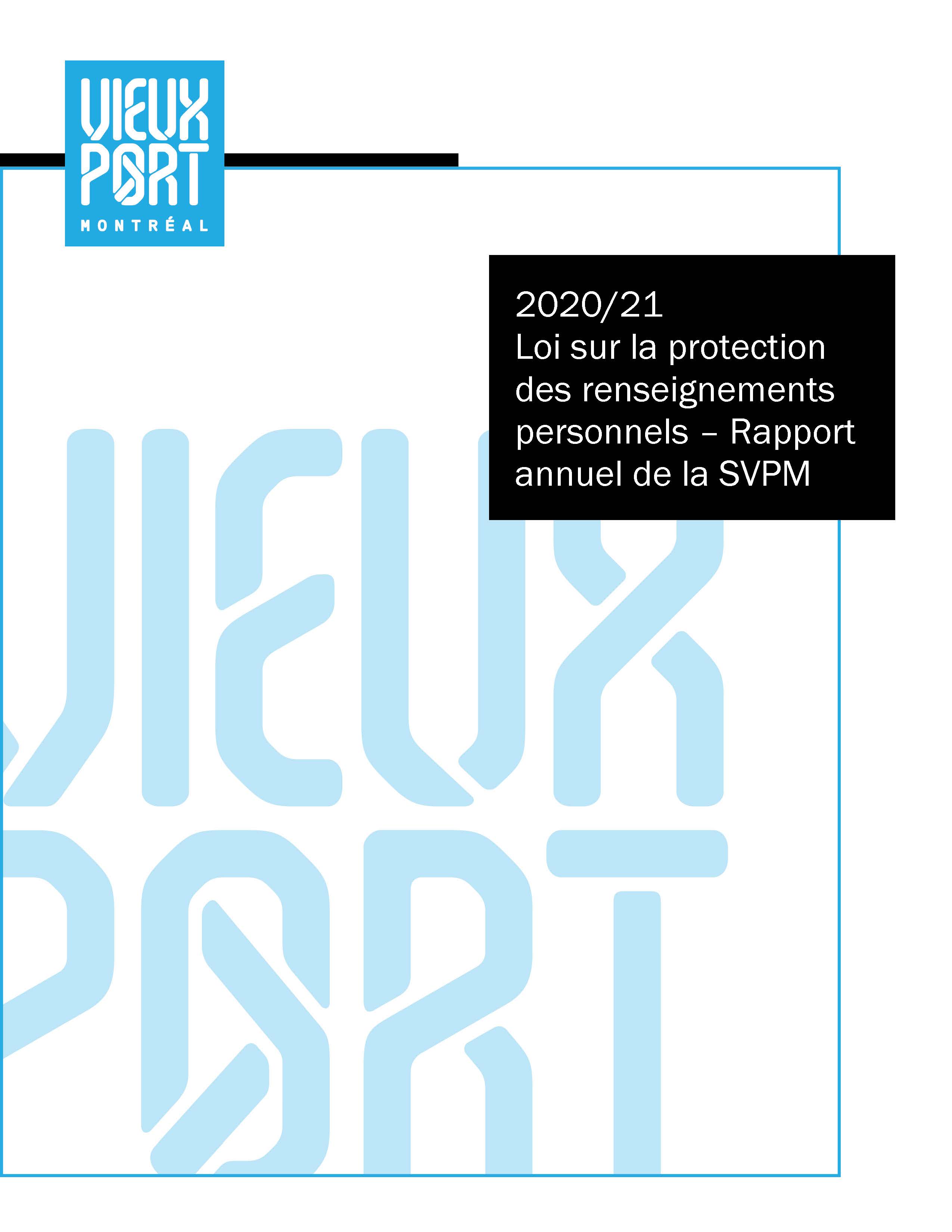2020-21 Loi sur la protection des renseignements personnels - Rapport annuel de la SVPM