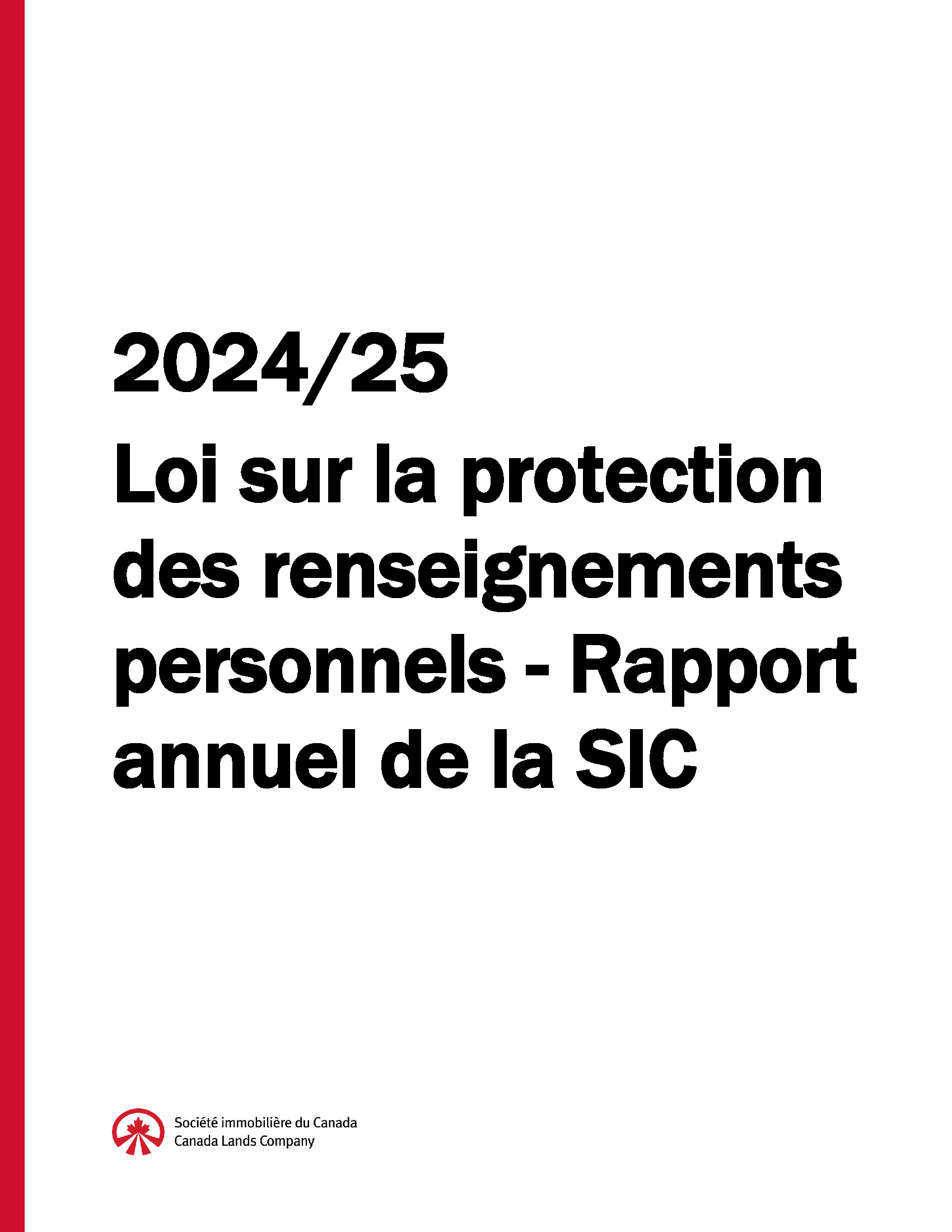 Page de couverture du rapport annuel