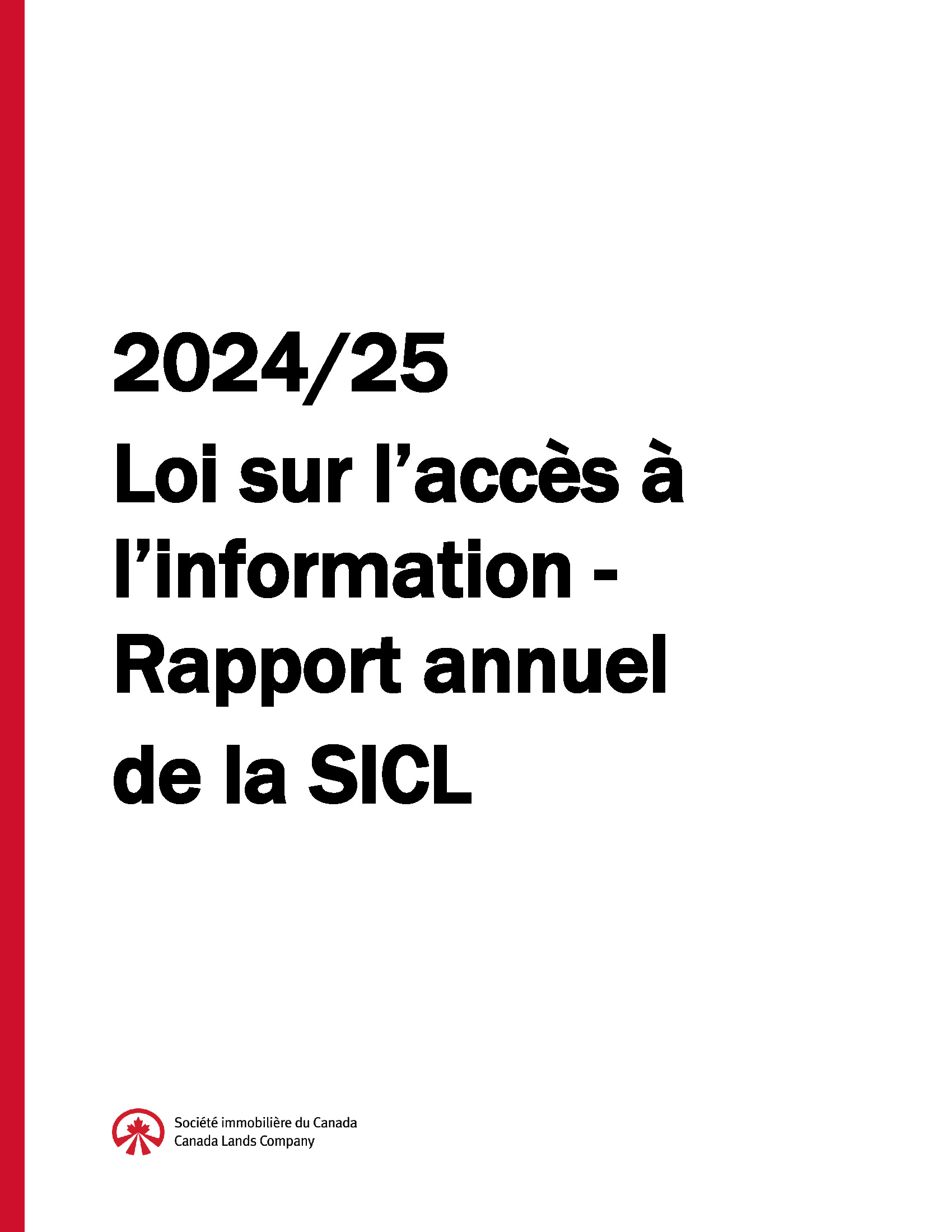 Page de couverture du rapport annuel