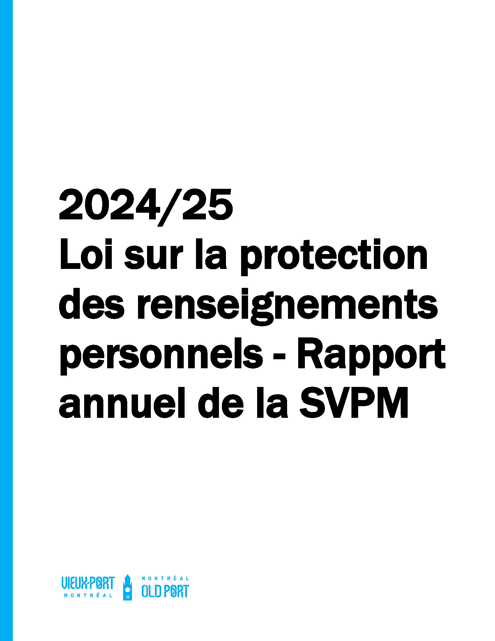 Page de couverture du rapport annuel