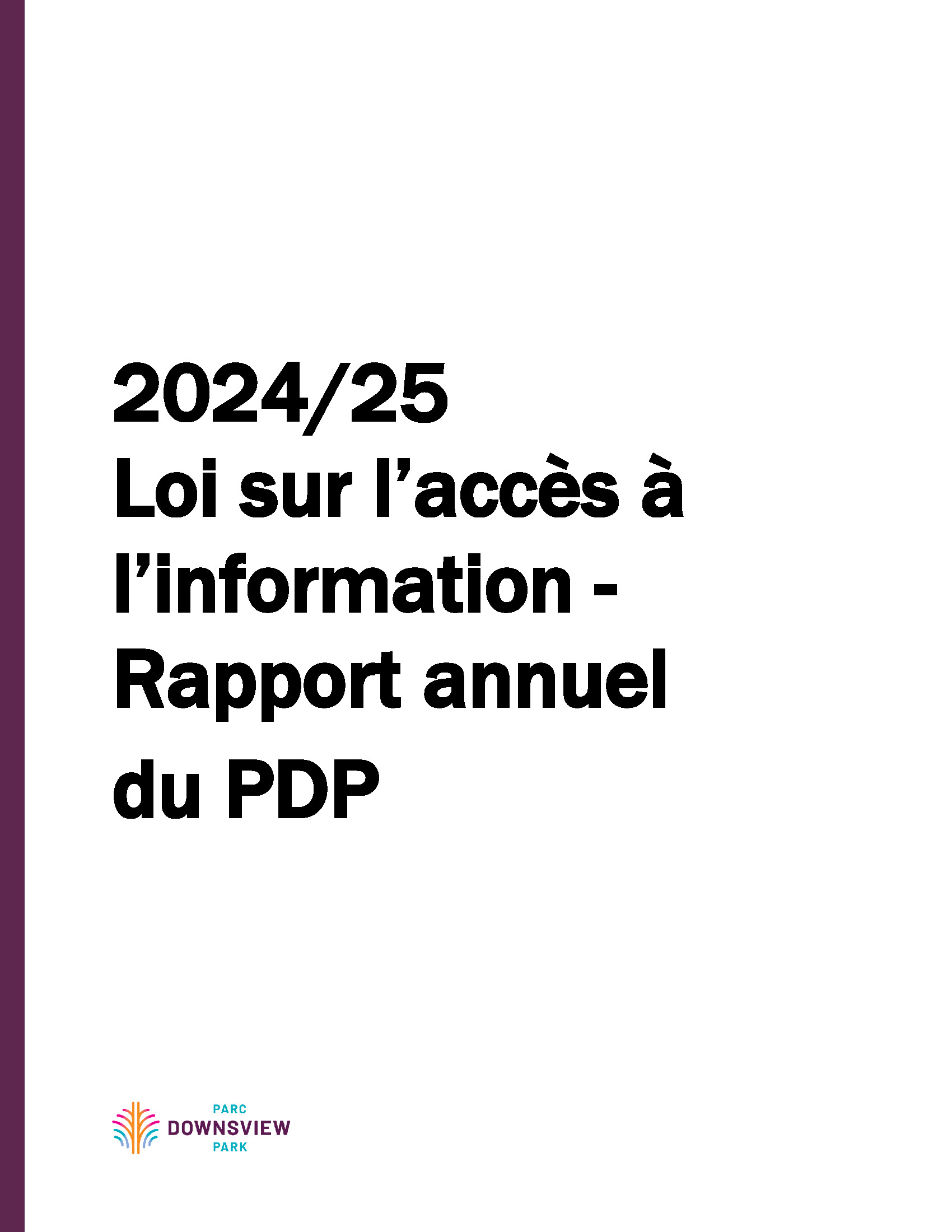 Page de couverture du rapport annuel
