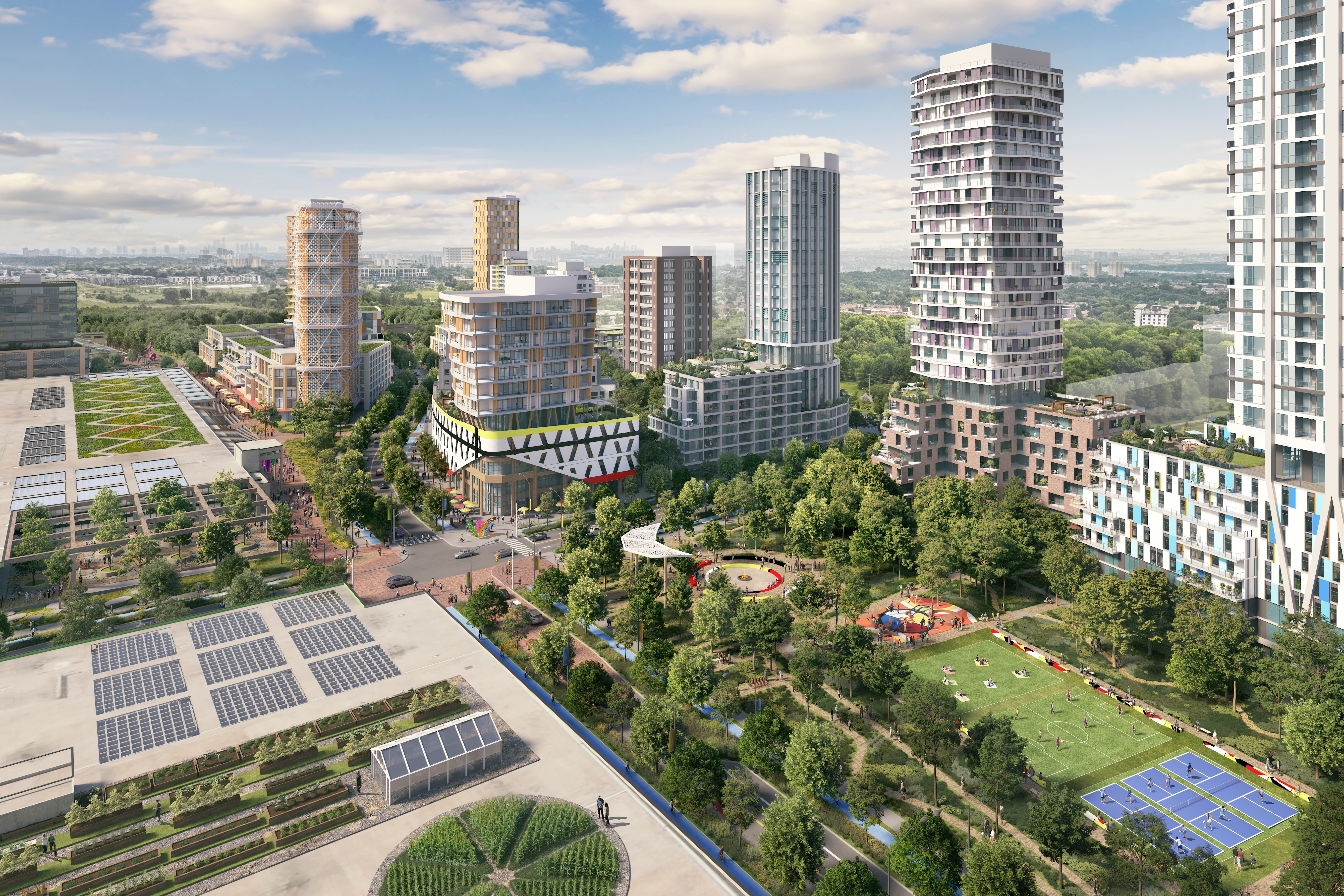 Aerial rendering of Downsview West