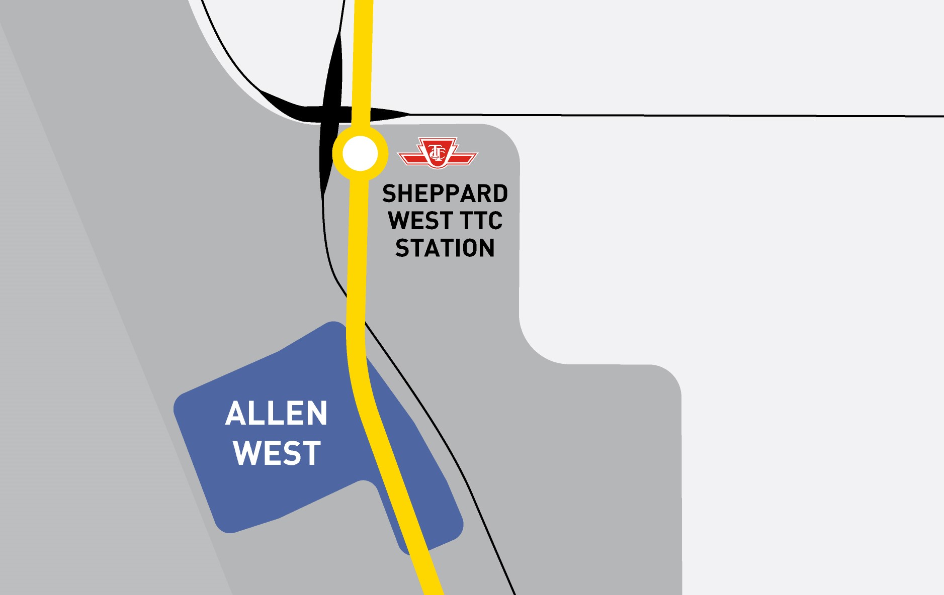 A portion of an area map showing Allen West