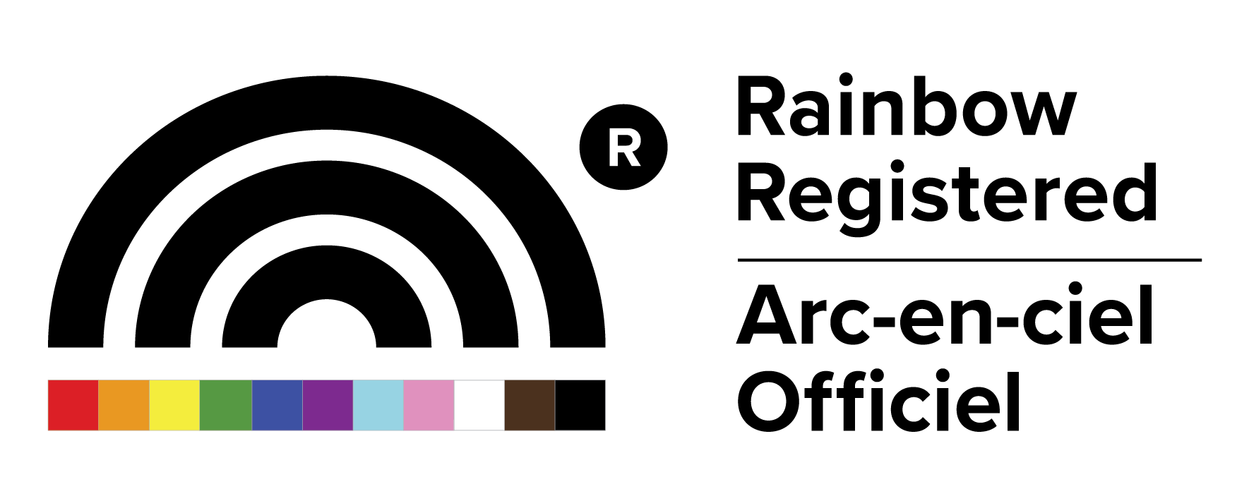 Rainbow Registered bilingual logo