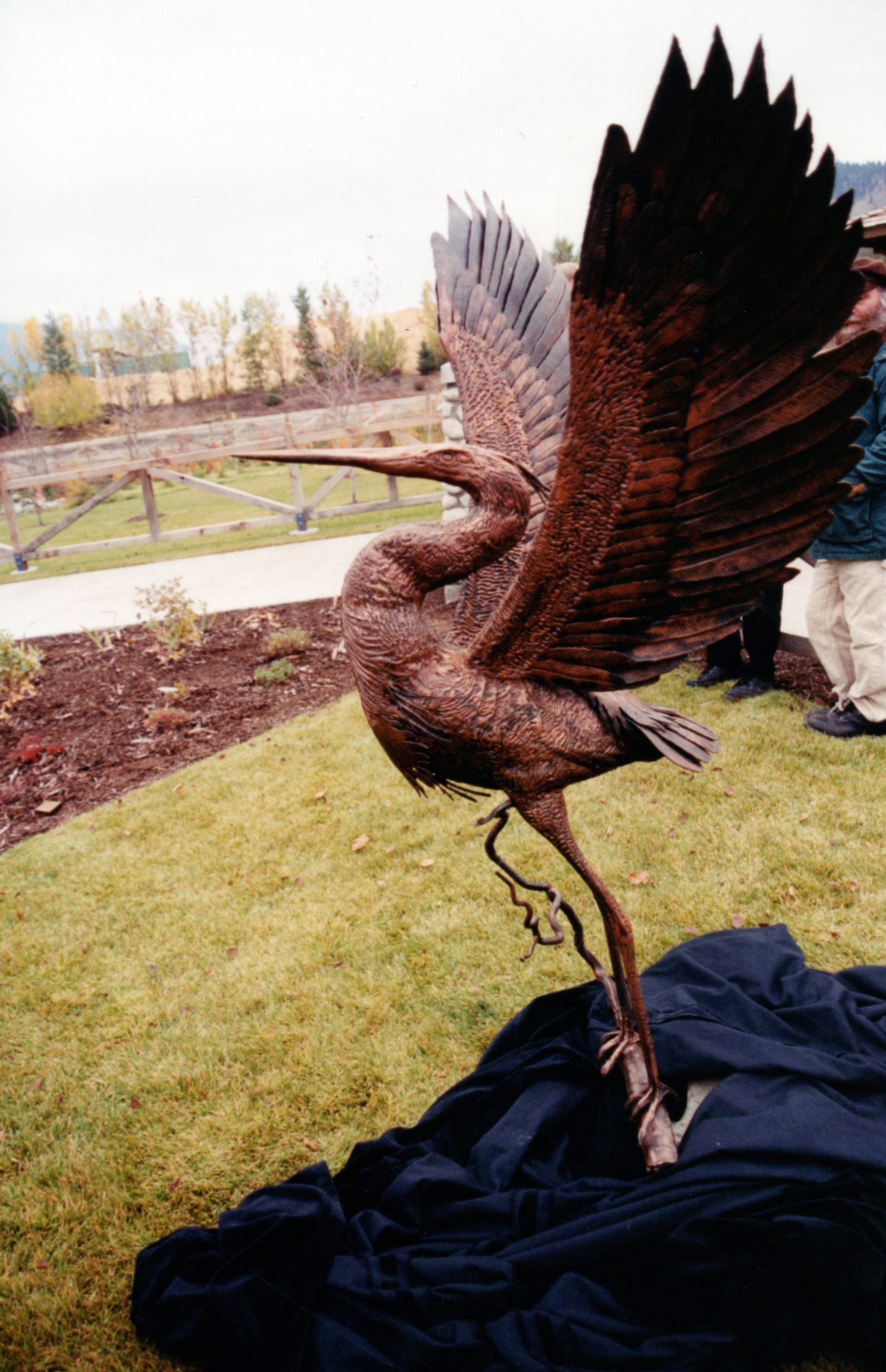 Brandt's Creek Crossing Blue Heron Statue in Bronze