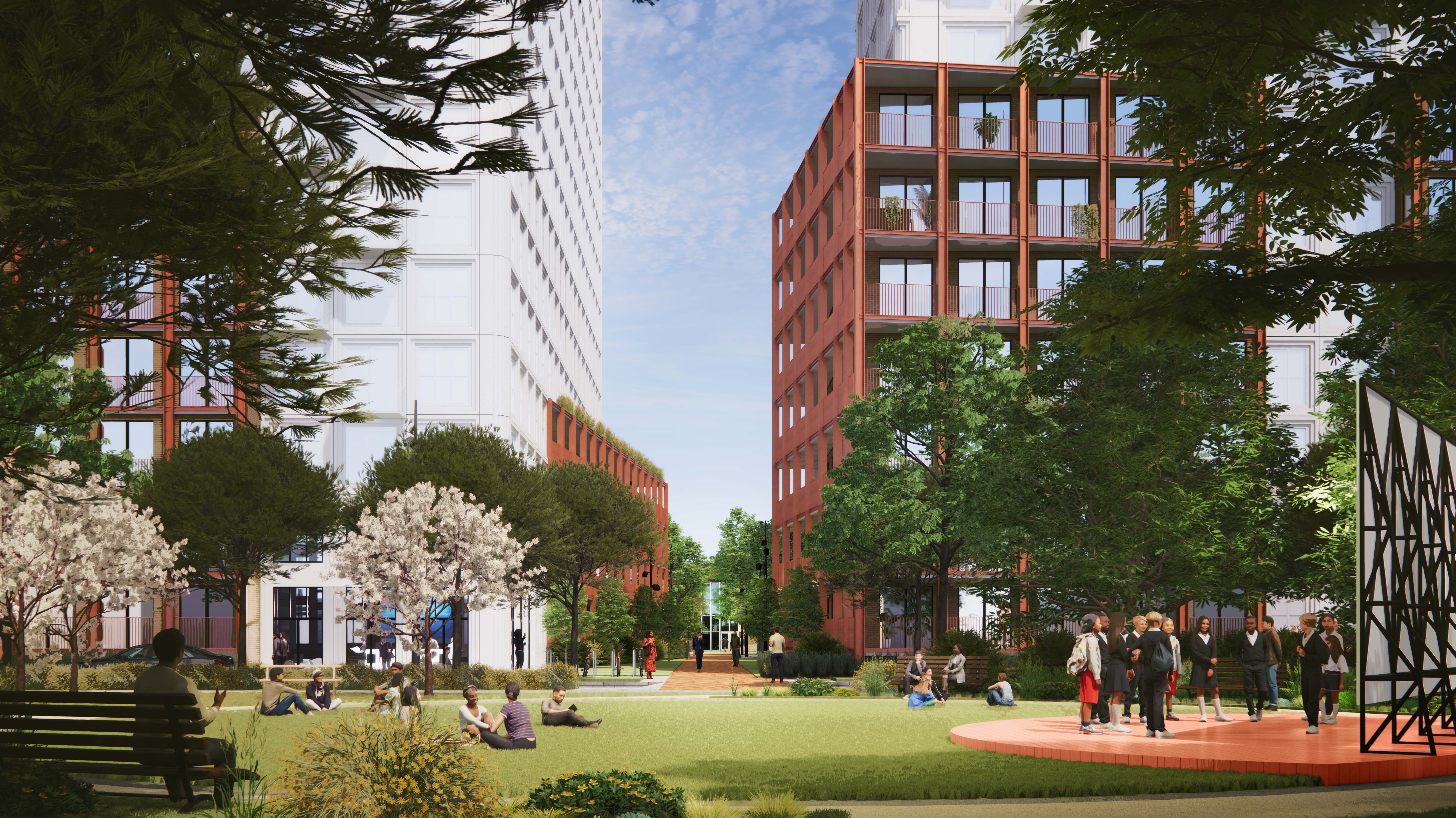 A rendering showing Côte-de-Liesse's new Master Plan