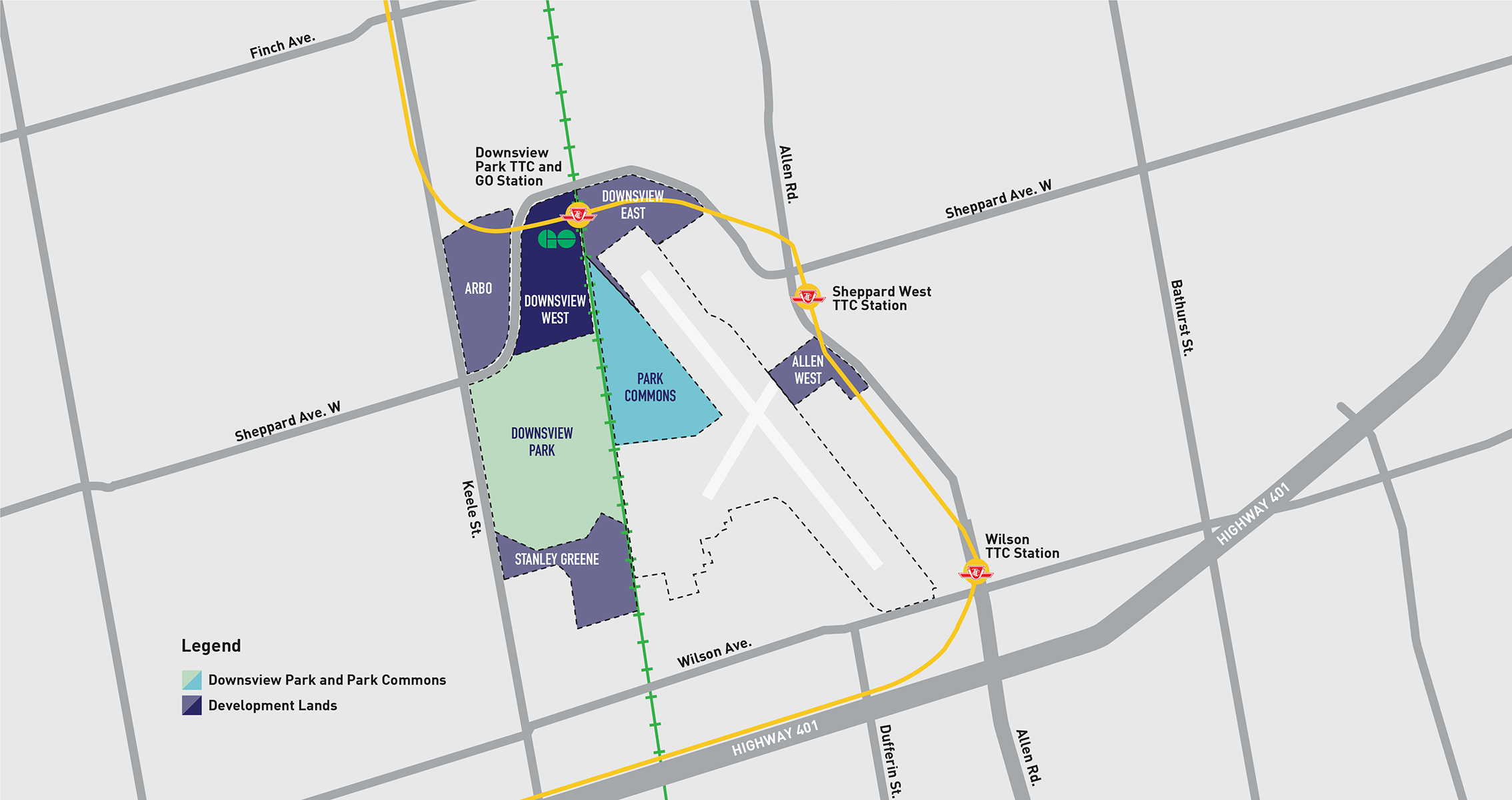 Map of Downsview West area