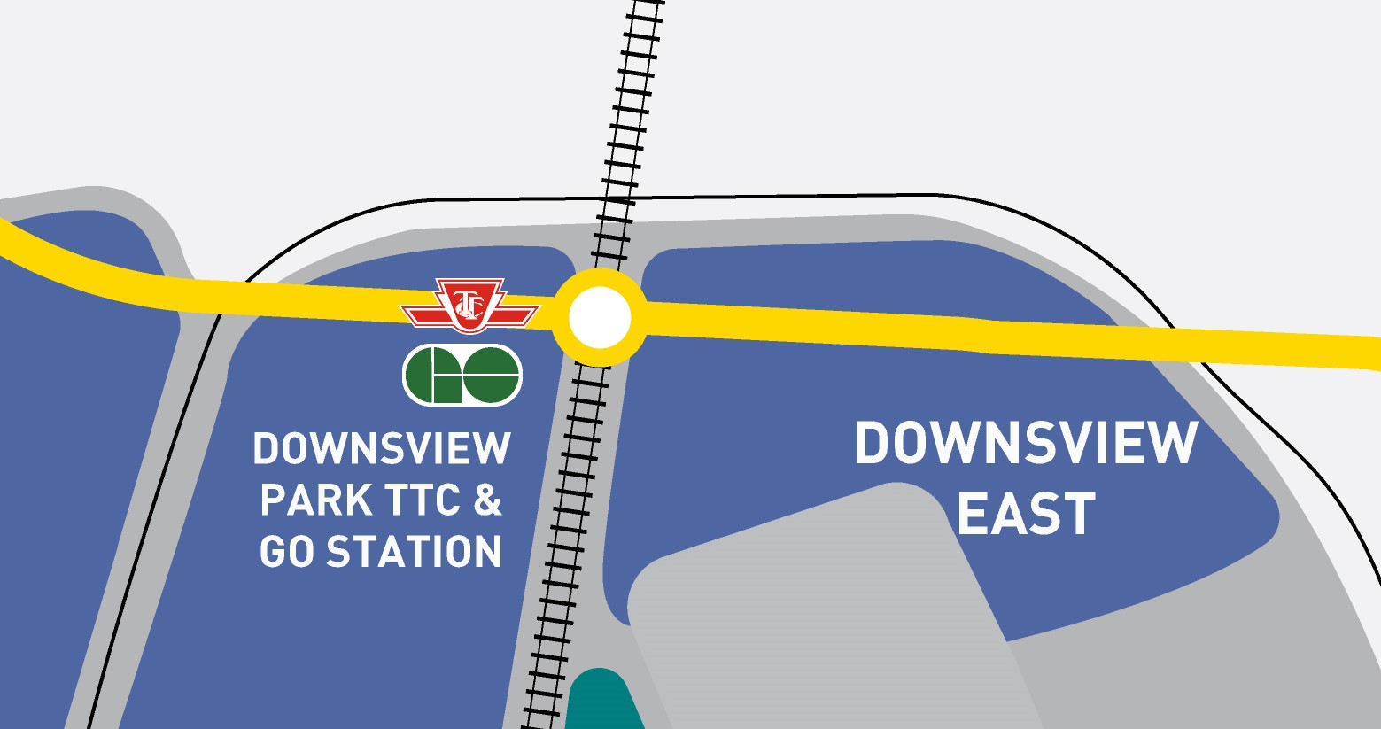 Aerial map showing Downsview East area