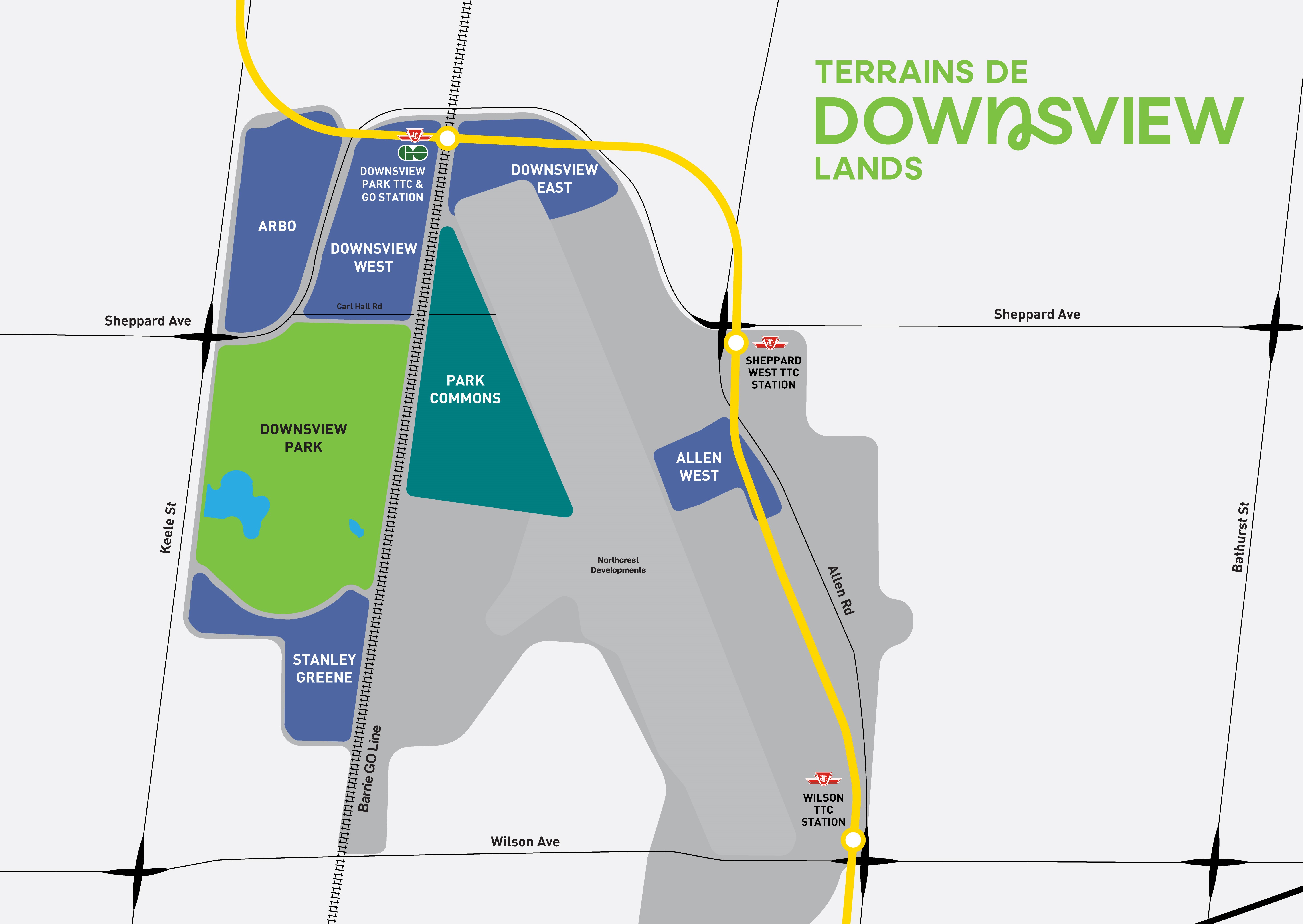 Aerial map of Downsview Lands