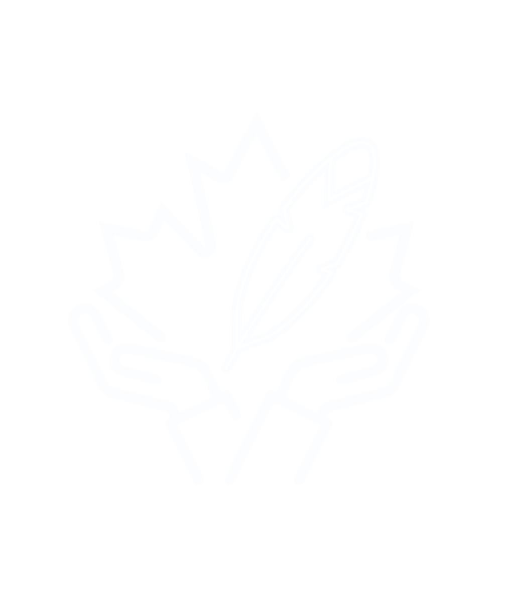 Maple leaf with feather and hands