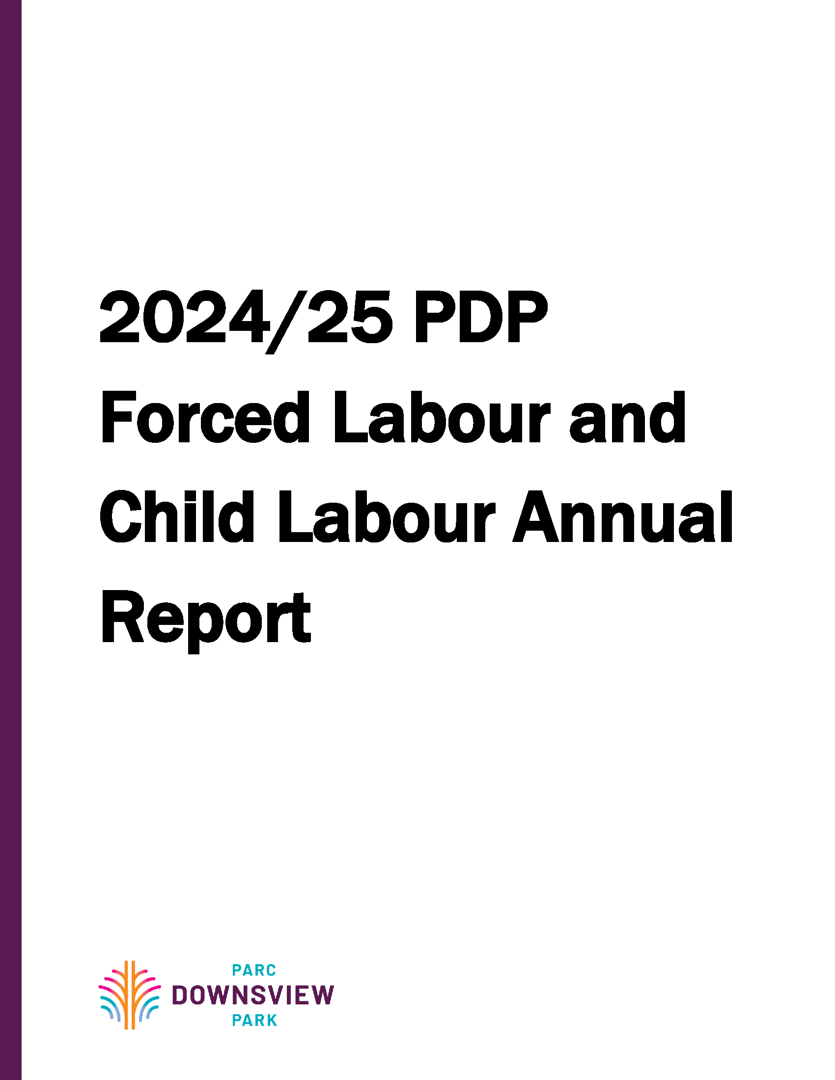 Report cover page