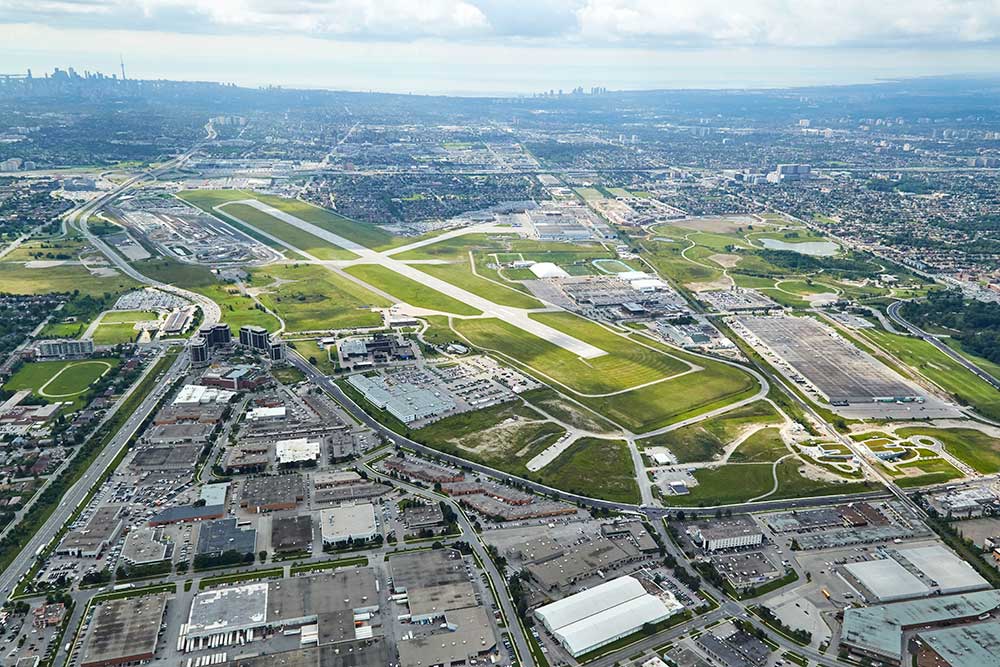 Drone view of the Downsview Lands