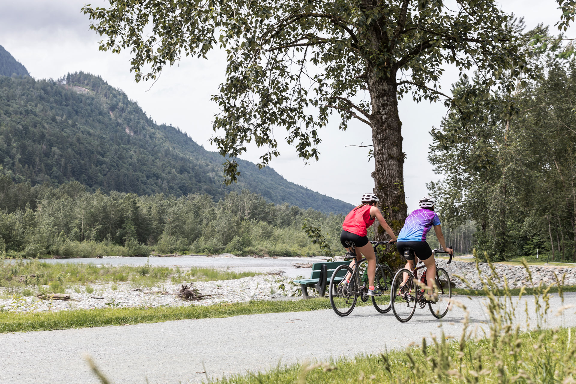 Cyclists at River's Edge
