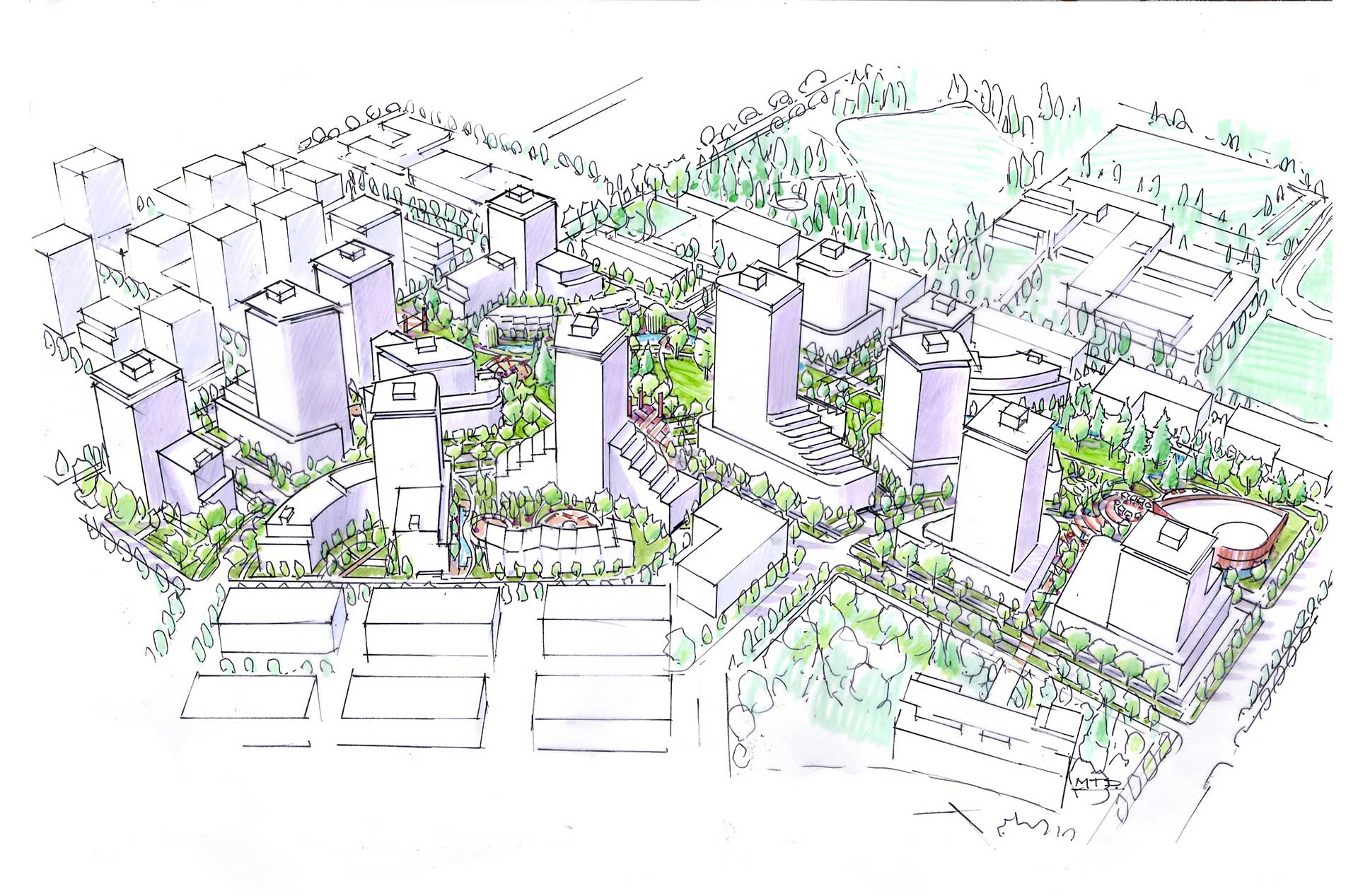 Rendering of the Heather Lands redevelopment