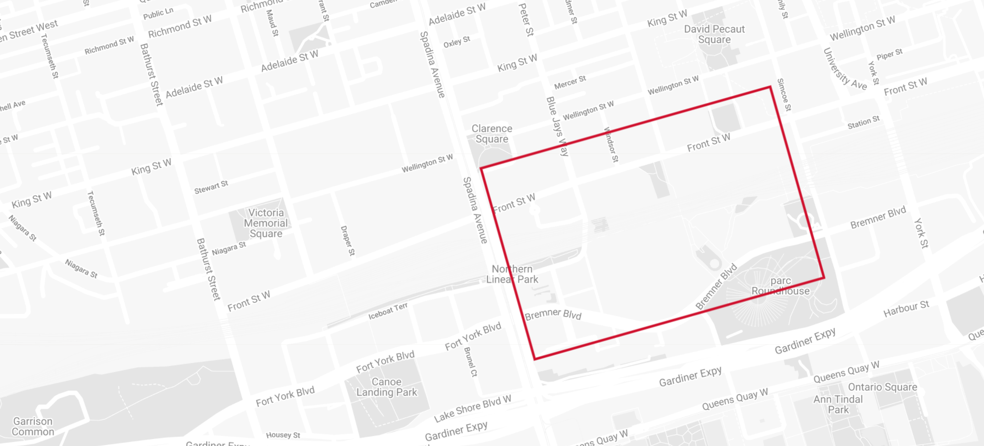 Map of the Toronto Stadium Lands