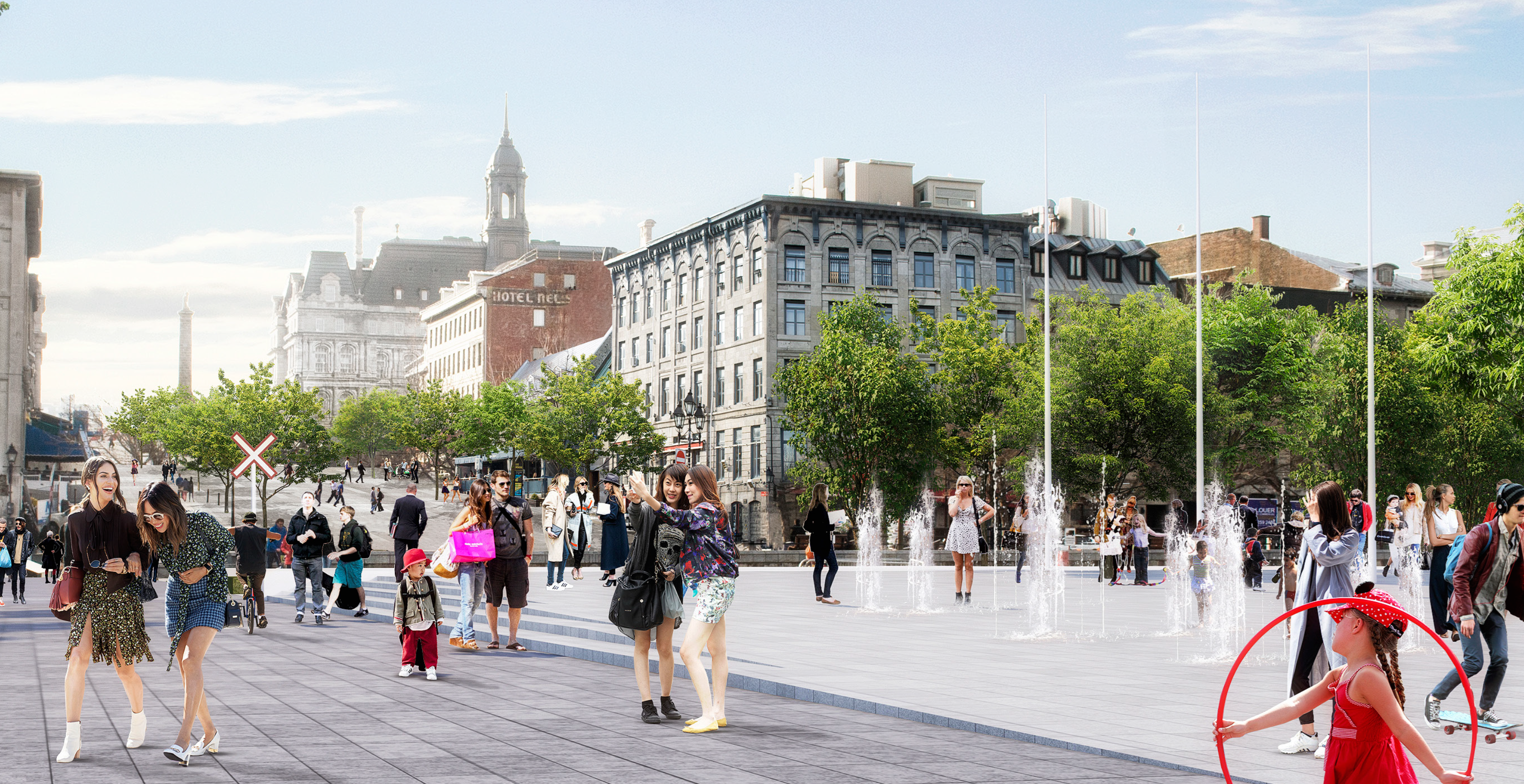 A rendering of the revitalized Old Port of Montreal