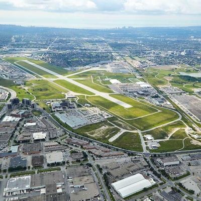 Drone view of the Downsview Lands