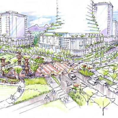 Rendering of the Heather Lands redevelopment