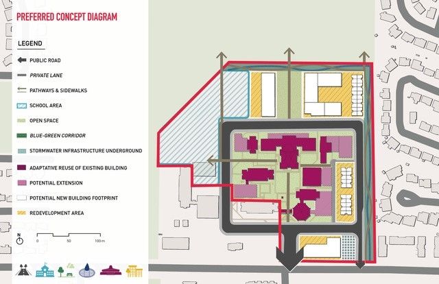 A preferred concept diagram for the redevelopment of 1495 Heron Road in Ottawa
