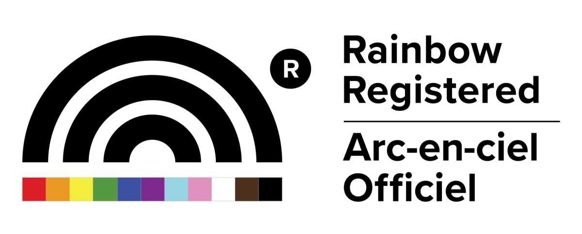 Rainbow Registered bilingual logo