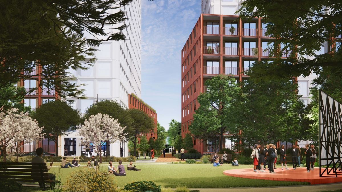 A rendering showing Côte-de-Liesse's new Master Plan