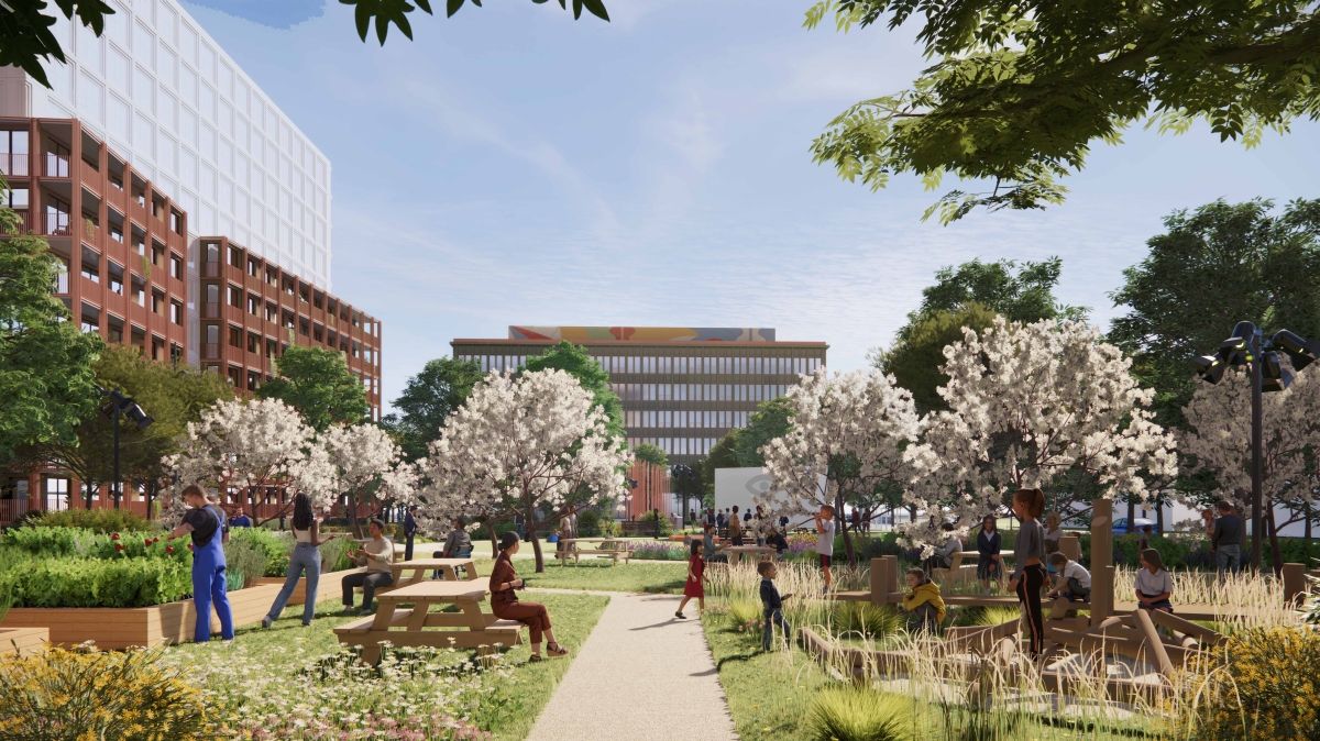 A rendering showing Côte-de-Liesse's new Master Plan