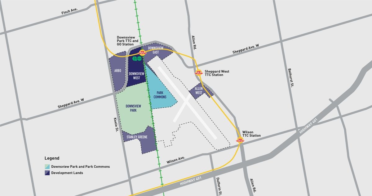 Map of Downsview West area