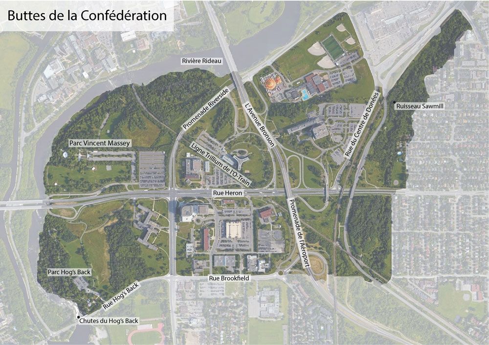 Carte de délimitation de la propriété Confederation Heights à Ottawa