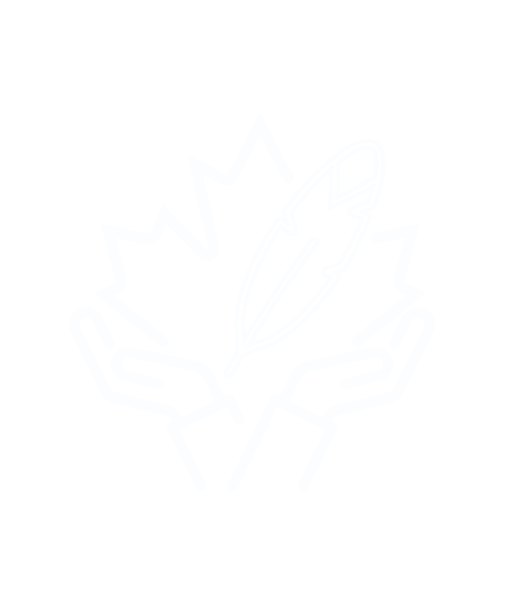 Maple leaf with feather and hands