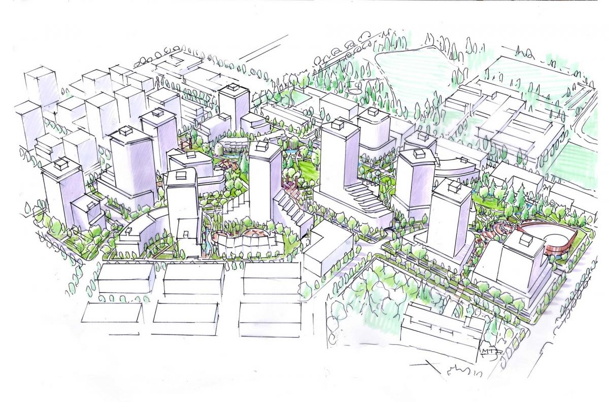 Rendering of the Heather Lands redevelopment