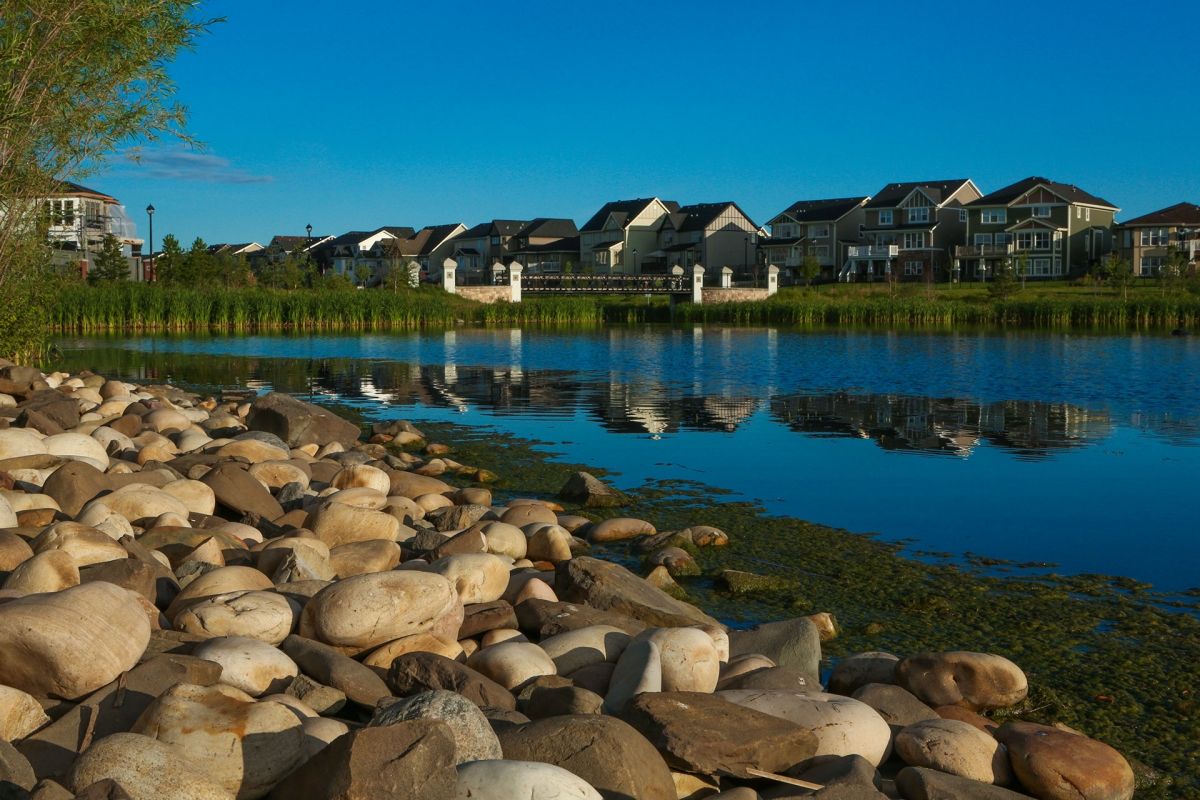 Waterfront and houses