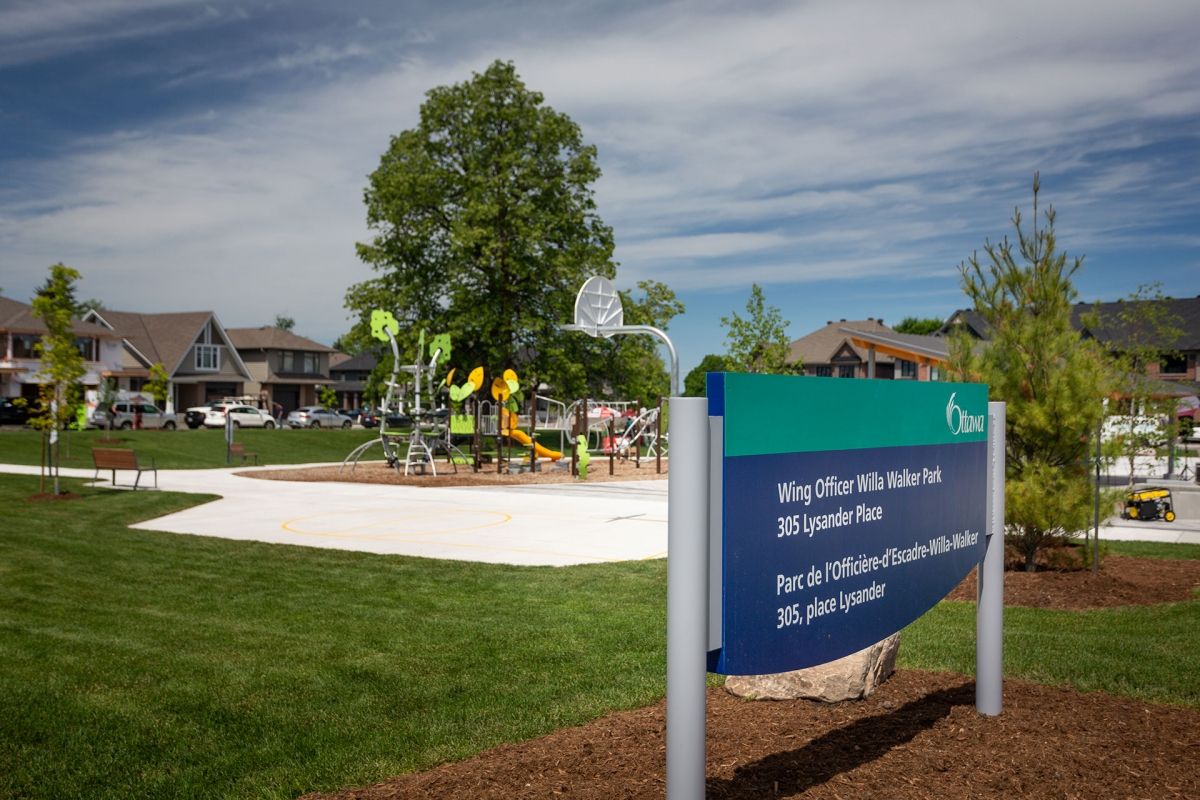 Wing Officer Willa Walker Park entry sign