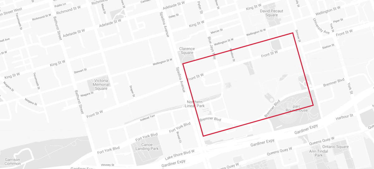 Map of the Toronto Stadium Lands