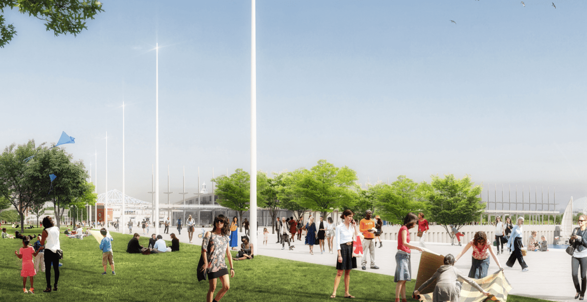 A rendering of the upcoming revitalization of the Old Port of Montreal