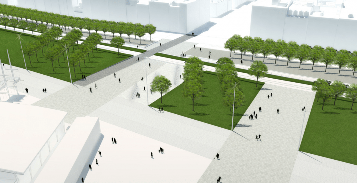 A rendering of the upcoming revitalization of the Old Port of Montreal
