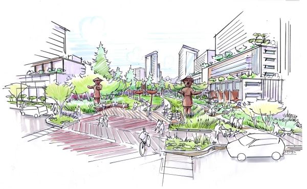 Rendering of the Heather Lands redevelopment