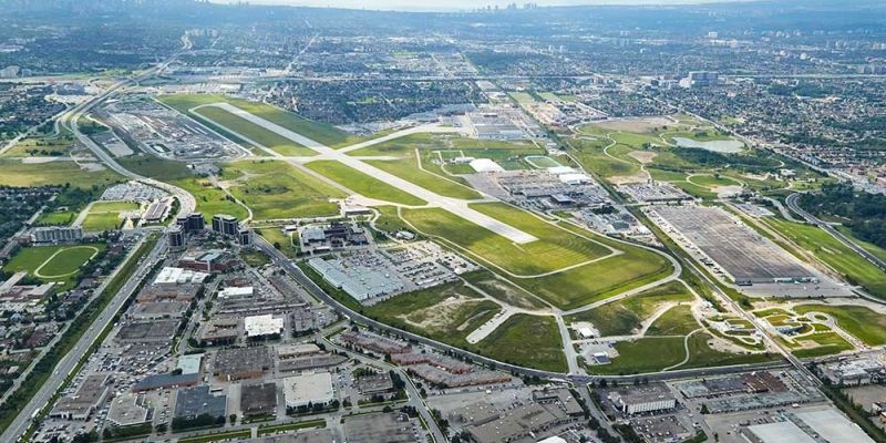 Drone view of the Downsview Lands