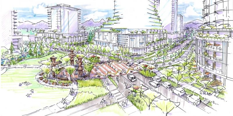 Rendering of the Heather Lands redevelopment