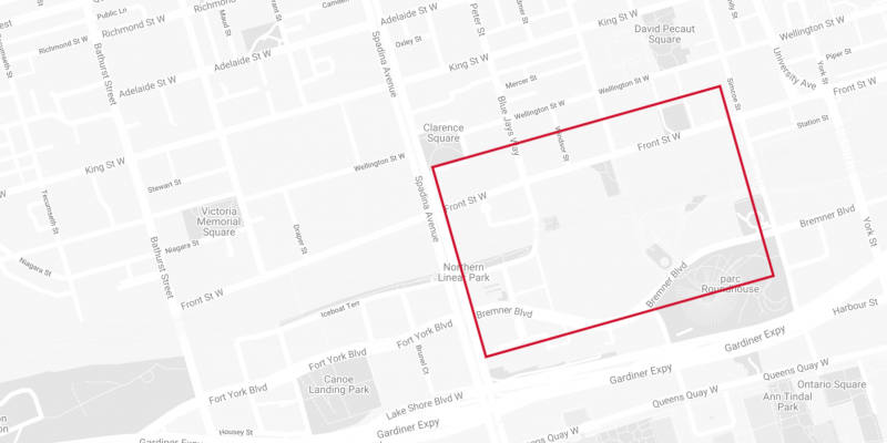 Map of the Toronto Stadium Lands