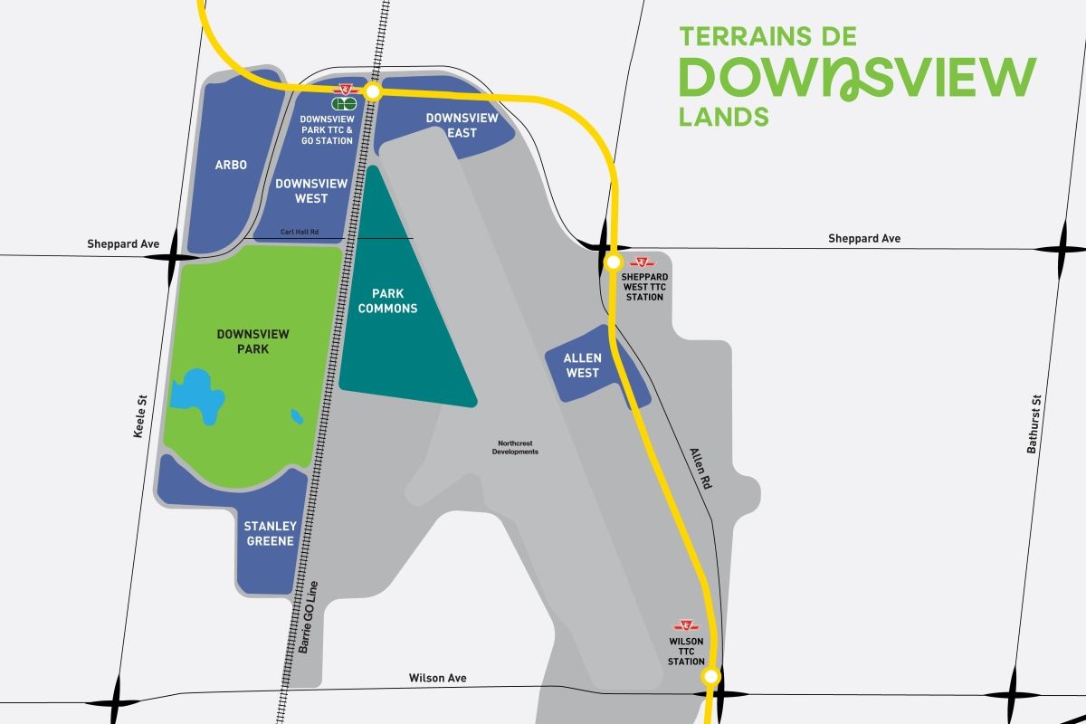 Aerial map of Downsview Lands