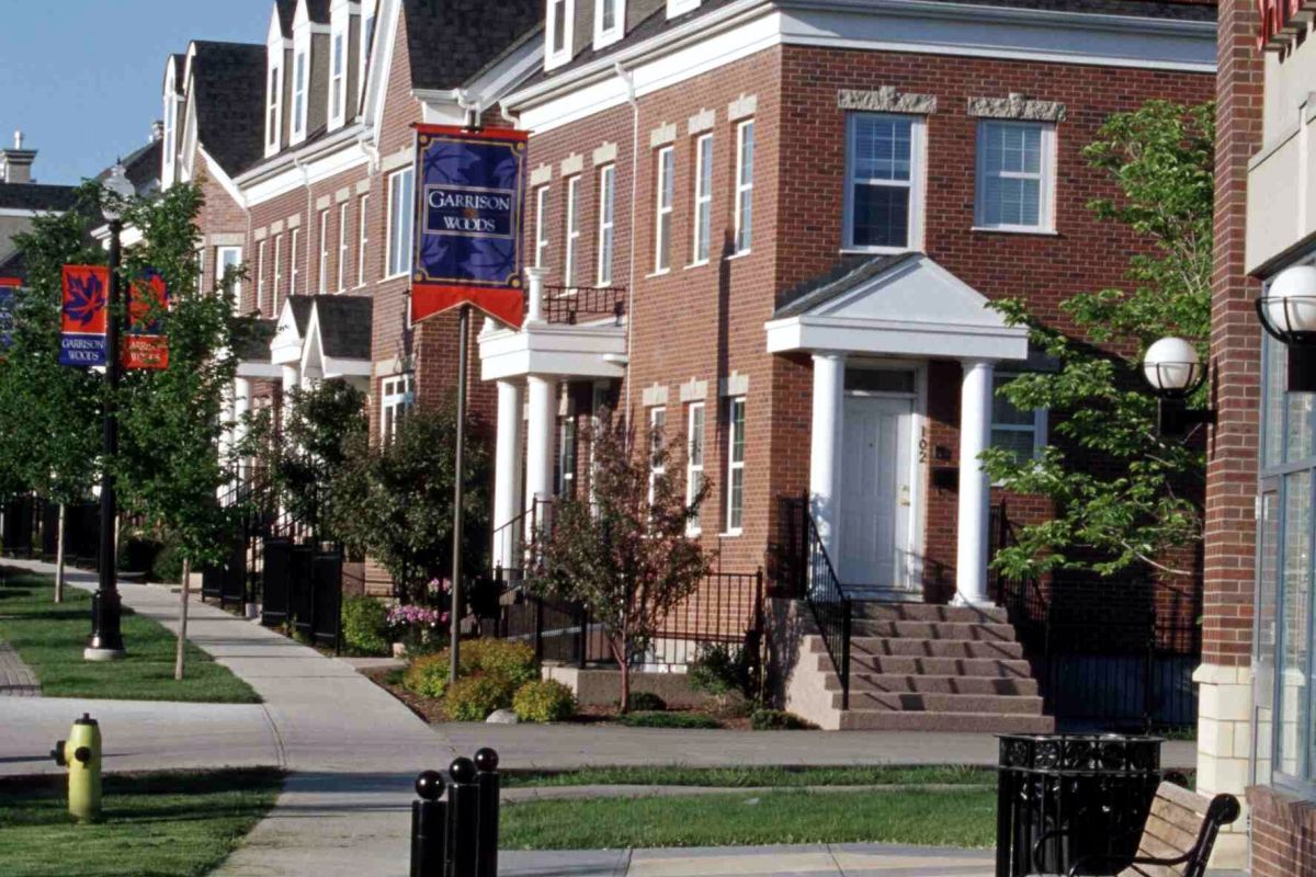 Garrison Woods with homes showing on the side