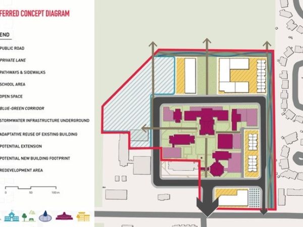A preferred concept diagram for the redevelopment of 1495 Heron Road in Ottawa