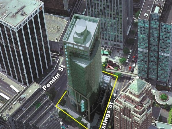 Aerial view of 401 Burrard Street