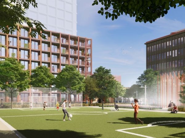 A rendering showing Côte-de-Liesse's new Master Plan