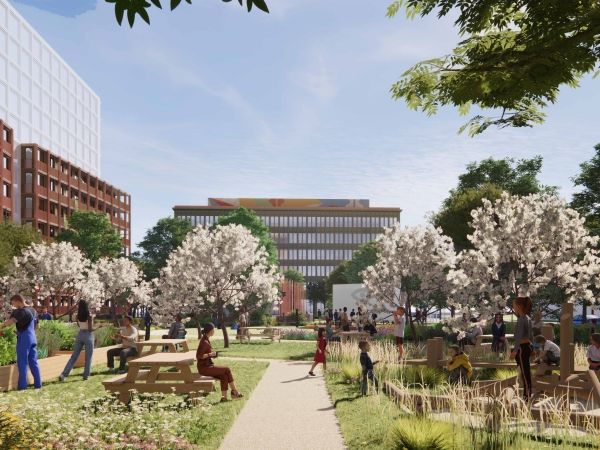A rendering showing Côte-de-Liesse's new Master Plan