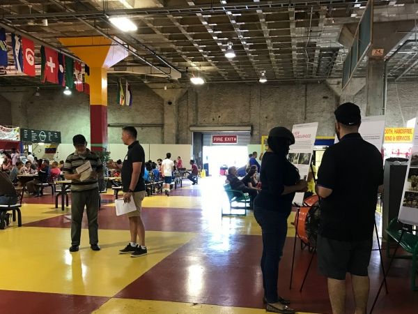People standing in an indoor facility