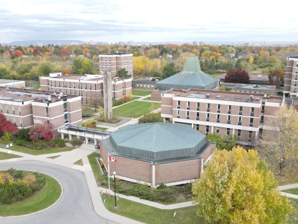 Low aerial photo of Heron Road buildings