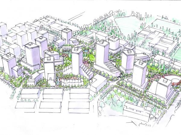 Rendering of the Heather Lands redevelopment