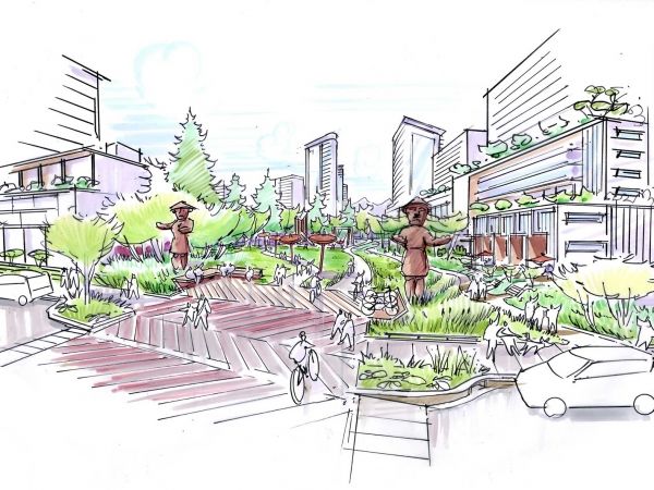 Rendering of the Heather Lands redevelopment