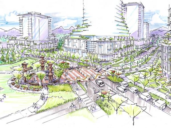 Rendering of the Heather Lands redevelopment